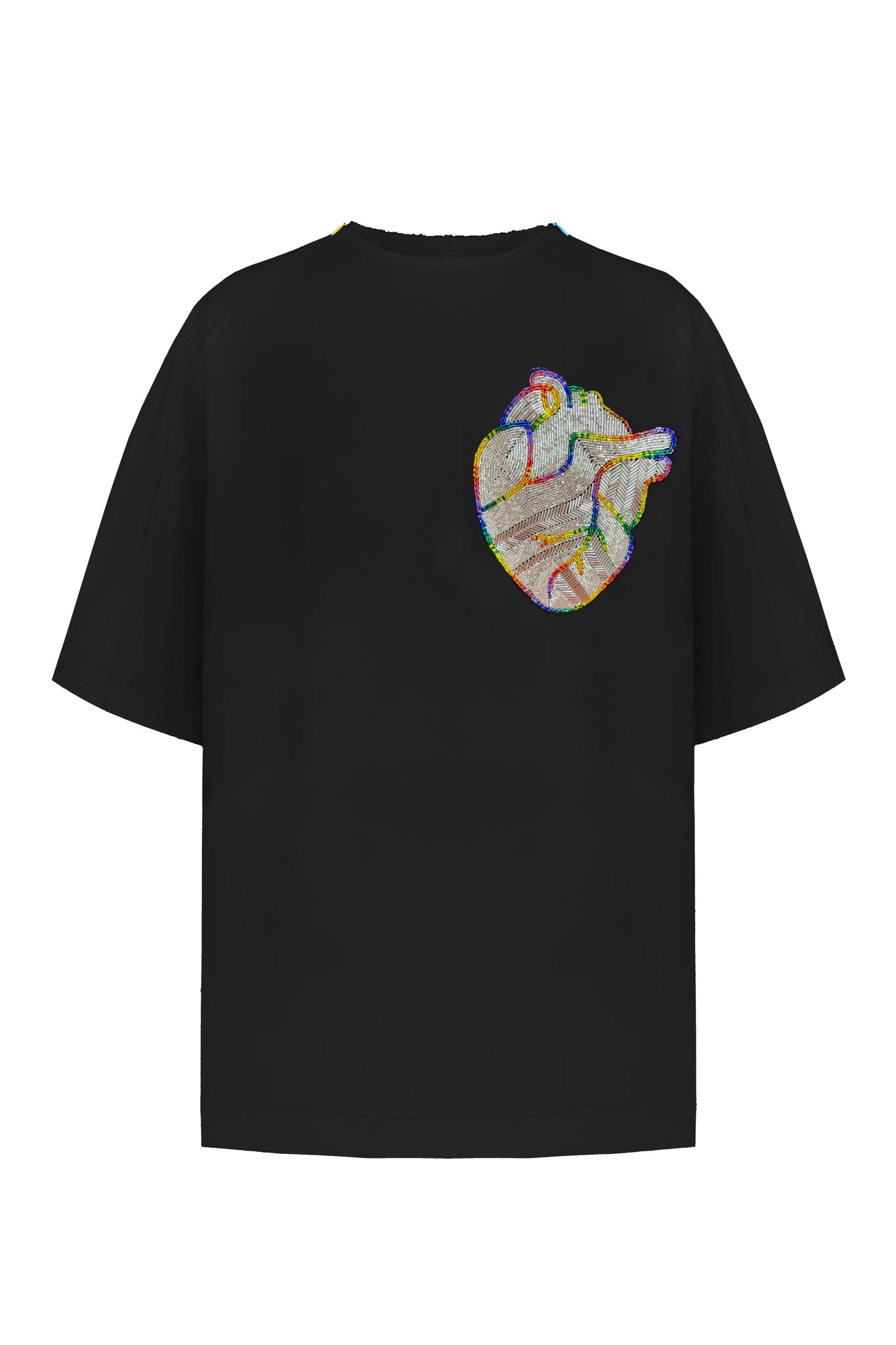 T-shirt with handmade Sunny Bunny heart embroidery