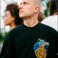 SWEATSHIRT WITH HANDMADE HEART EMBROIDERY (BEADS)