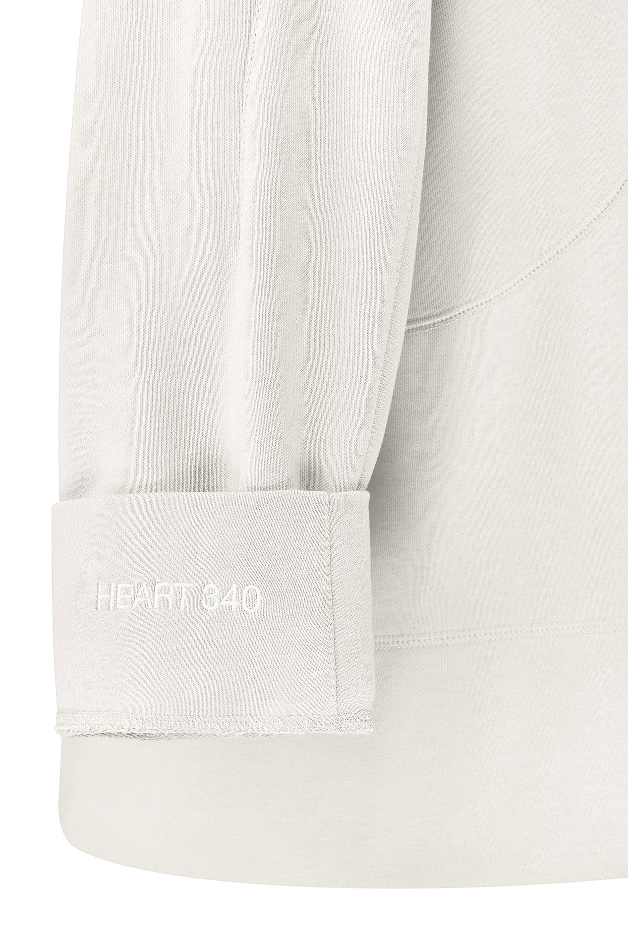 Hoodie with handmade heart embroidery (threads)